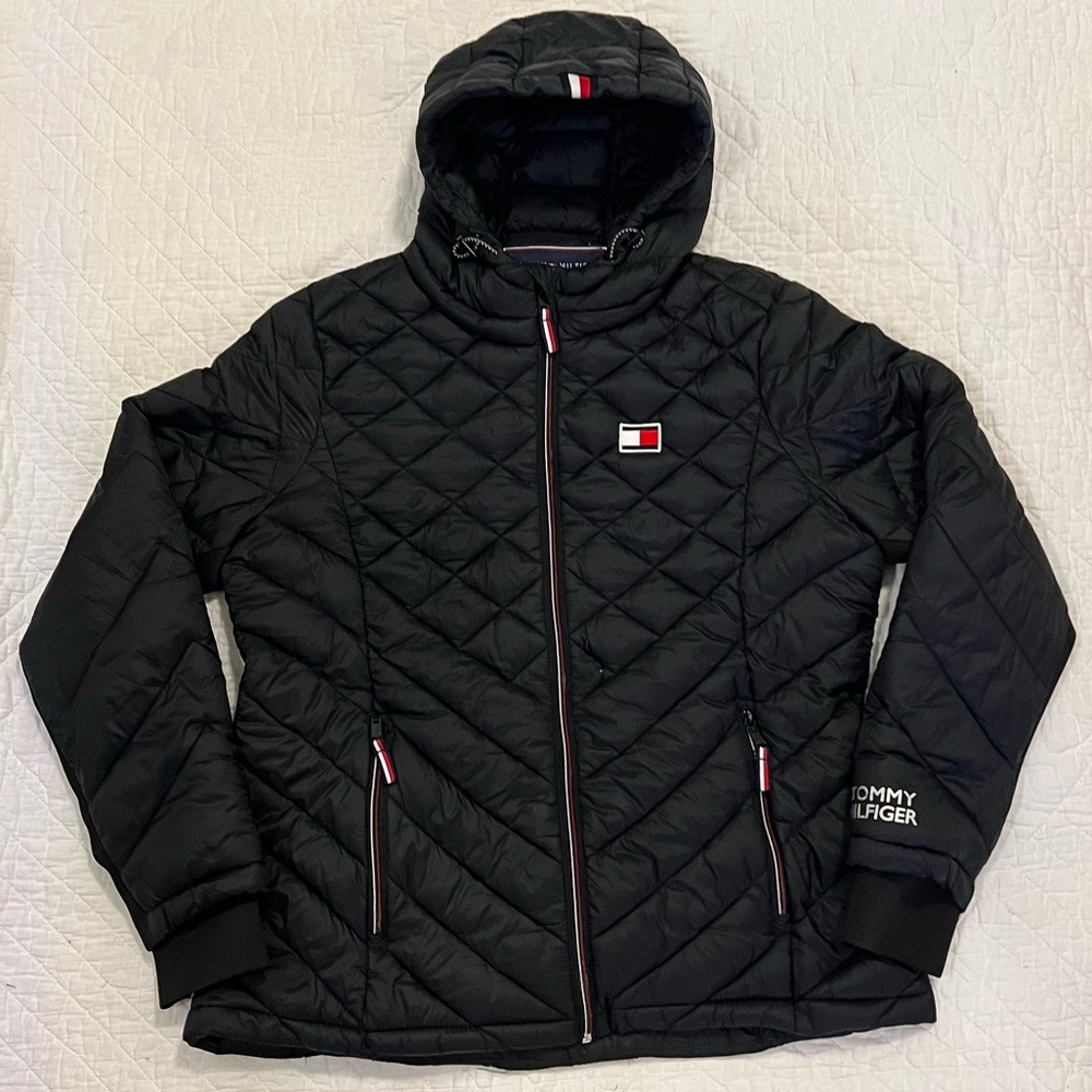 Tommy Hilfiger Black Quilted Jacket with Hood